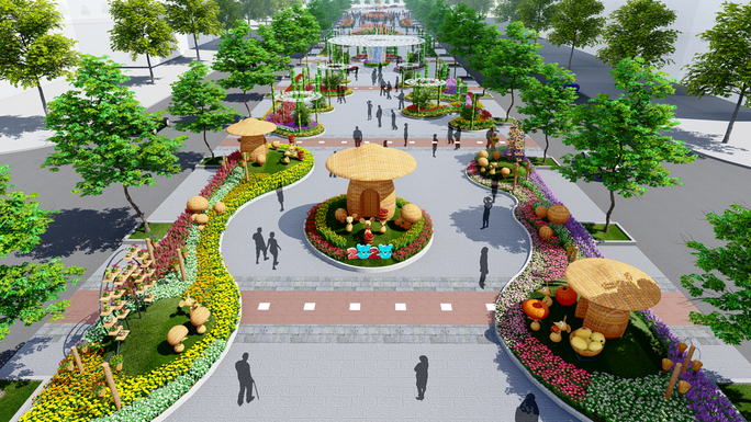 Nhiều tạo hình độc đáo ở đường hoa Nguyễn Huệ Tết Canh Tý 2020