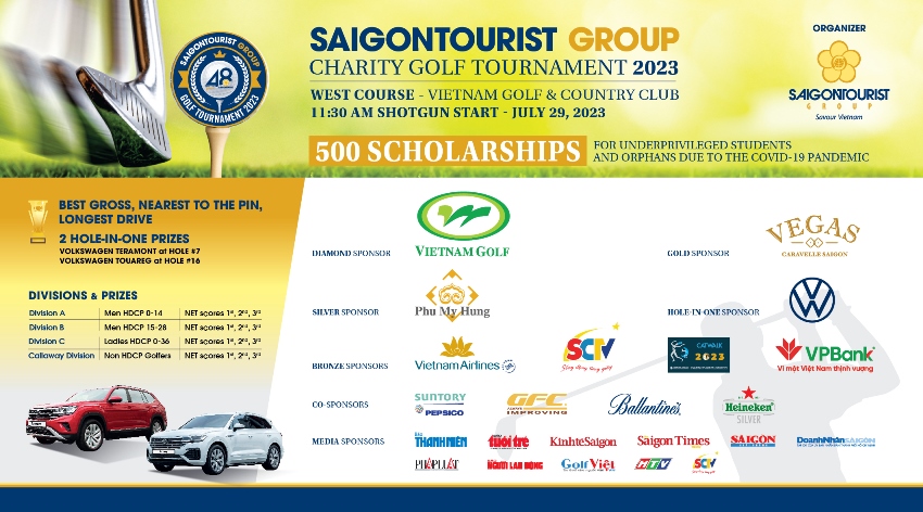 GIẢI GOLF SAIGONTOURIST GROUP VÌ CỘNG ĐỒNG 2023 QUYÊN GÓP 500 SUẤT HỌC BỔNG 
